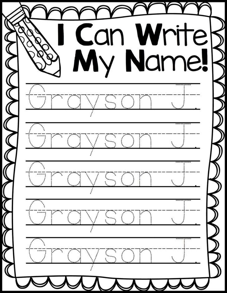 Free Kindergarten Name Writing Worksheets