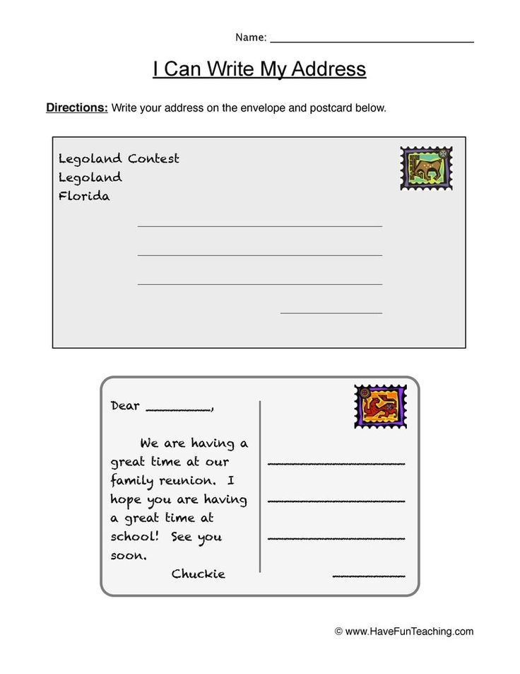 My Address Envelopes And Letters Worksheet Addressing Envelopes 