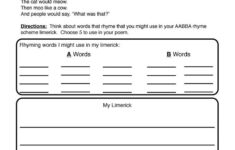 My Limerick Worksheet Limerick Poem Template Poetry For Kids