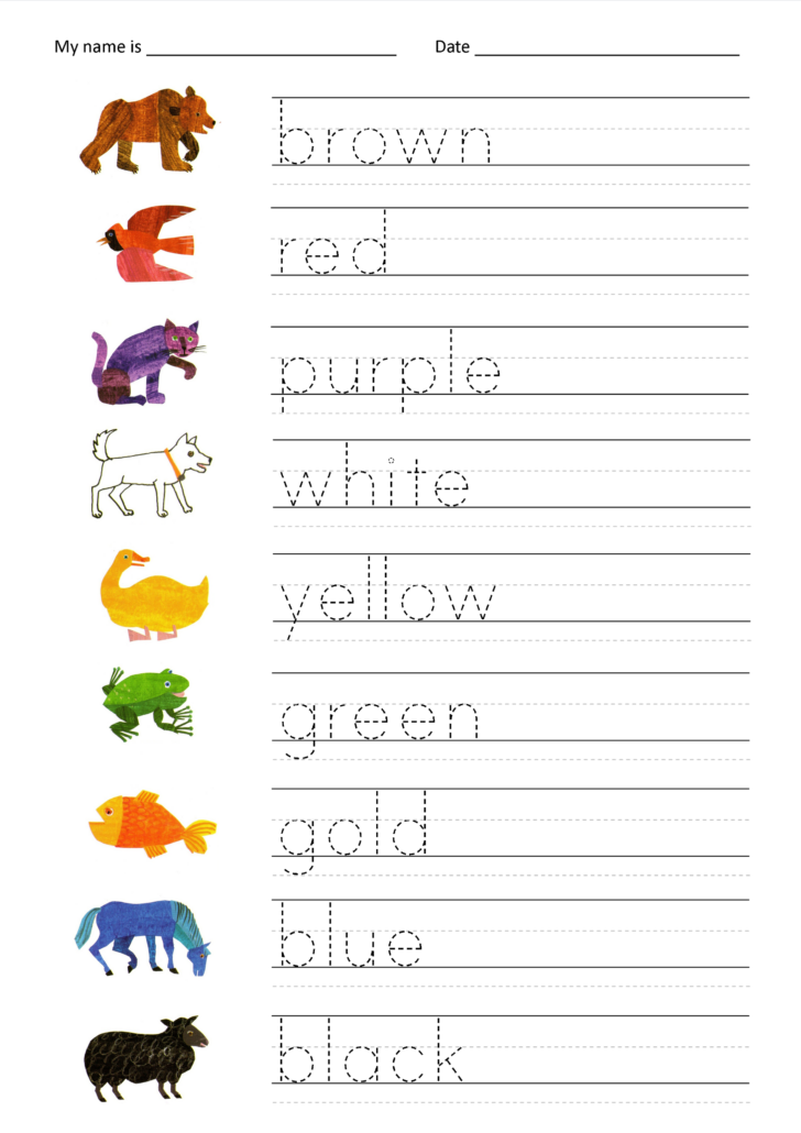 Preschool Name Writing Worksheets