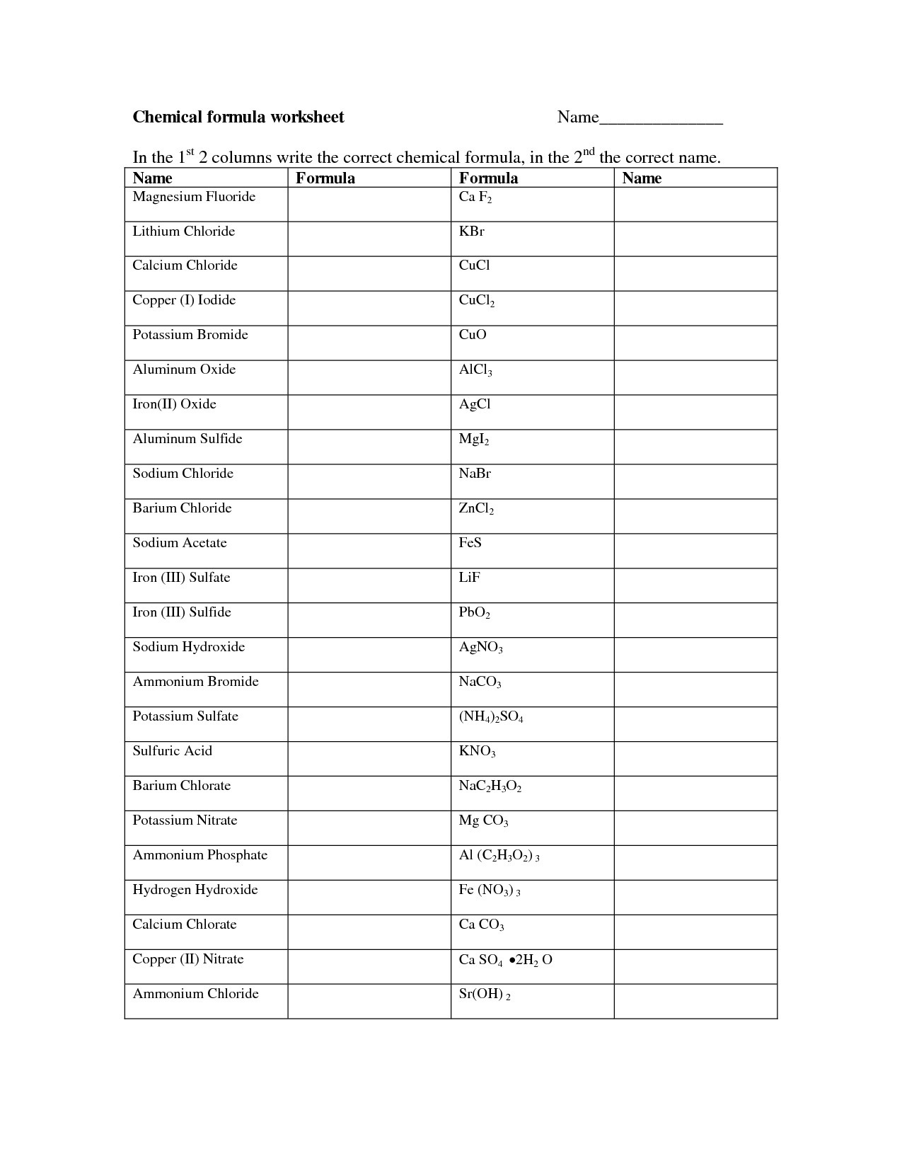 Naming Chemical Compounds Worksheet Answers Naming Ionic Db excel