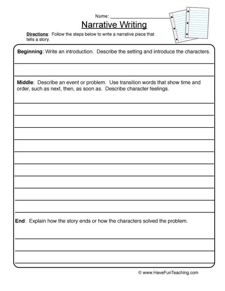 Narrative Writing Worksheet 2 Narrative Writing Writing Prompts ...