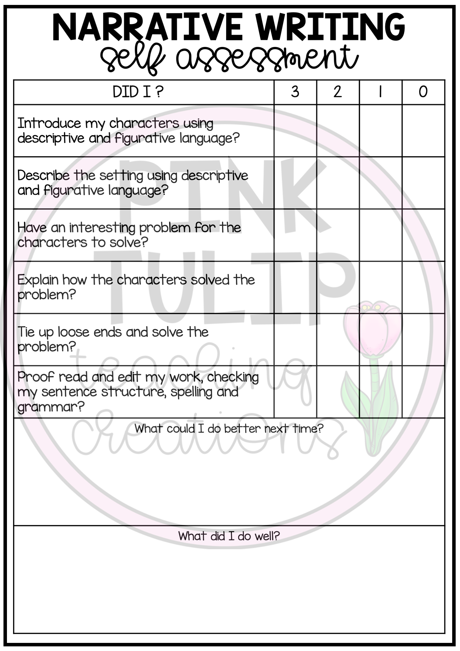 Narrative Writing Worksheet Pack No Prep Lesson Ideas In 2020 