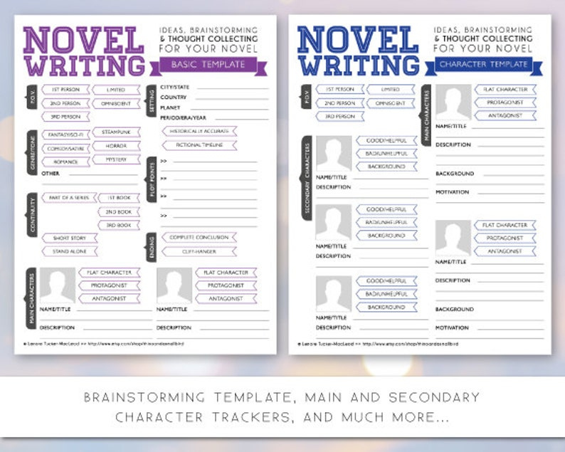 Novel Writing Templates V2 Etsy