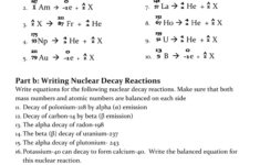 Nuclear Chemistry Worksheet