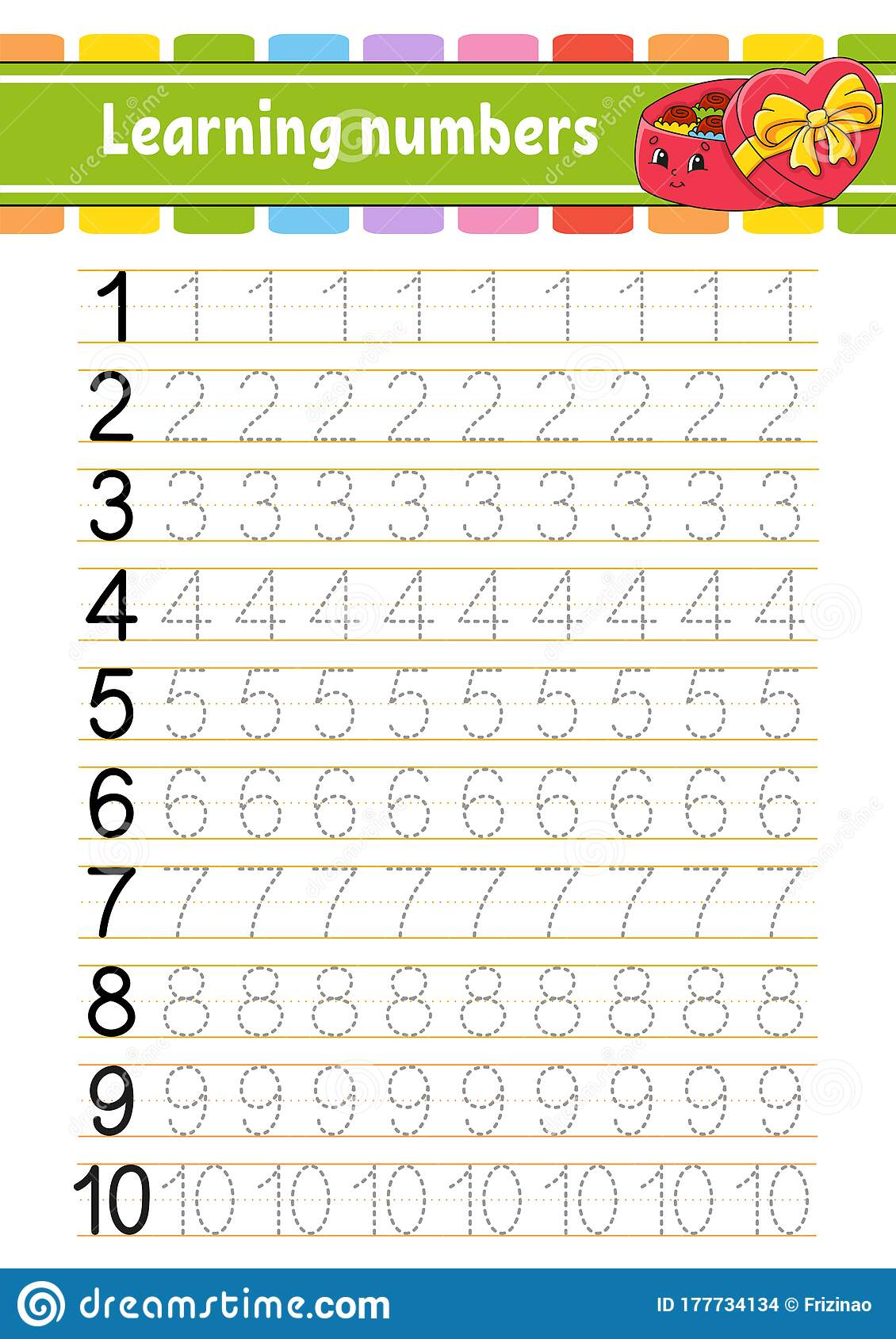 Number 1 10 Trace And Write Handwriting Practice Learning Numbers 