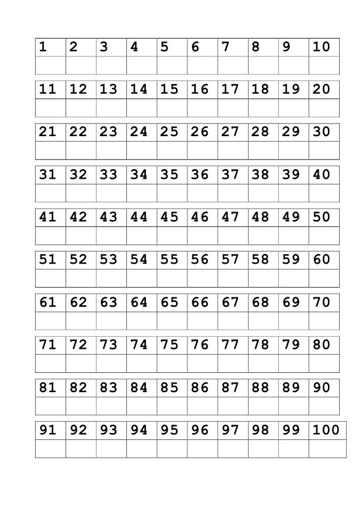 Number Worksheets 1 100 Writing Numbers Number Worksheets Numbers 1 100