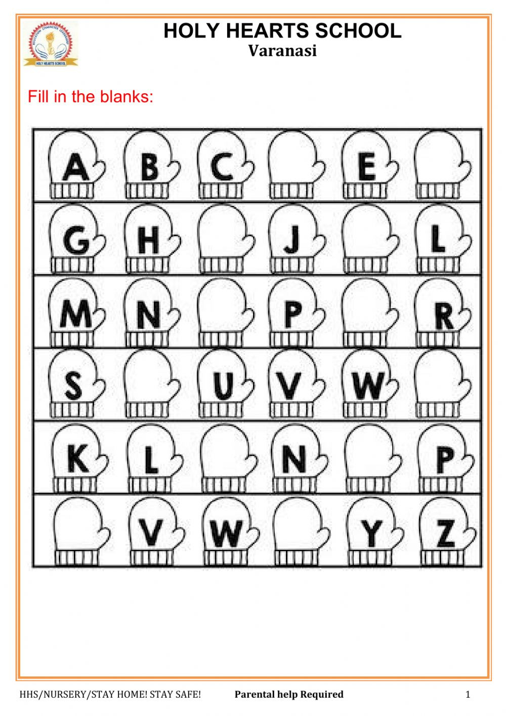 Nursery Alphabet A Z Worksheet