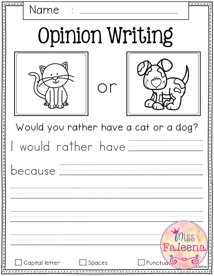 Opinion Writing Worksheets