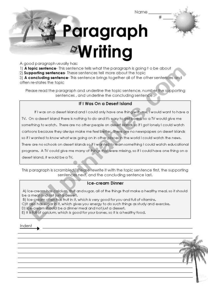Free Printable Paragraph Writing Worksheets