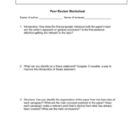 Peer Review Worksheet For