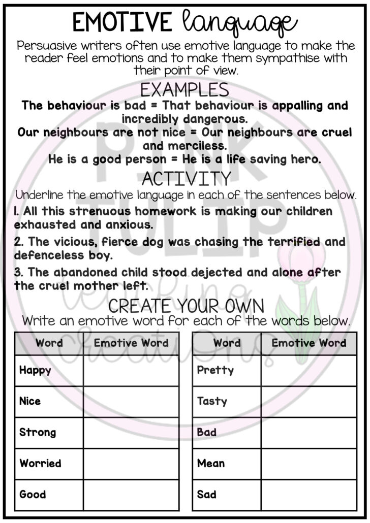 Free Persuasive Writing Worksheets