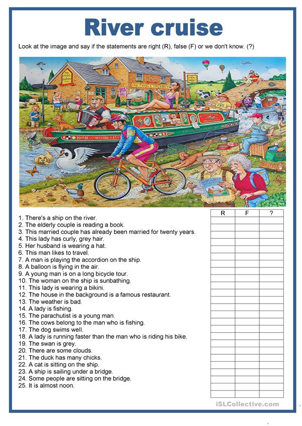Picture Description River Cruise Worksheet Free ESL Printable 
