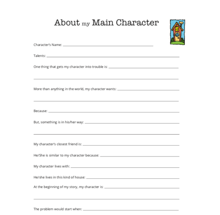 Creative Writing Character Development Worksheet