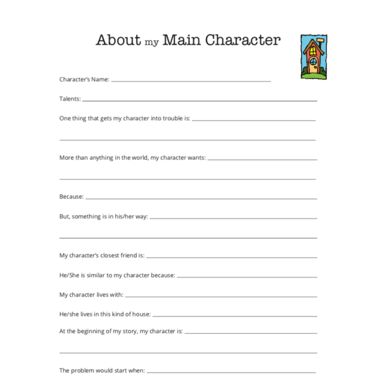 Creative Writing Character Development Worksheet | Writing Worksheets
