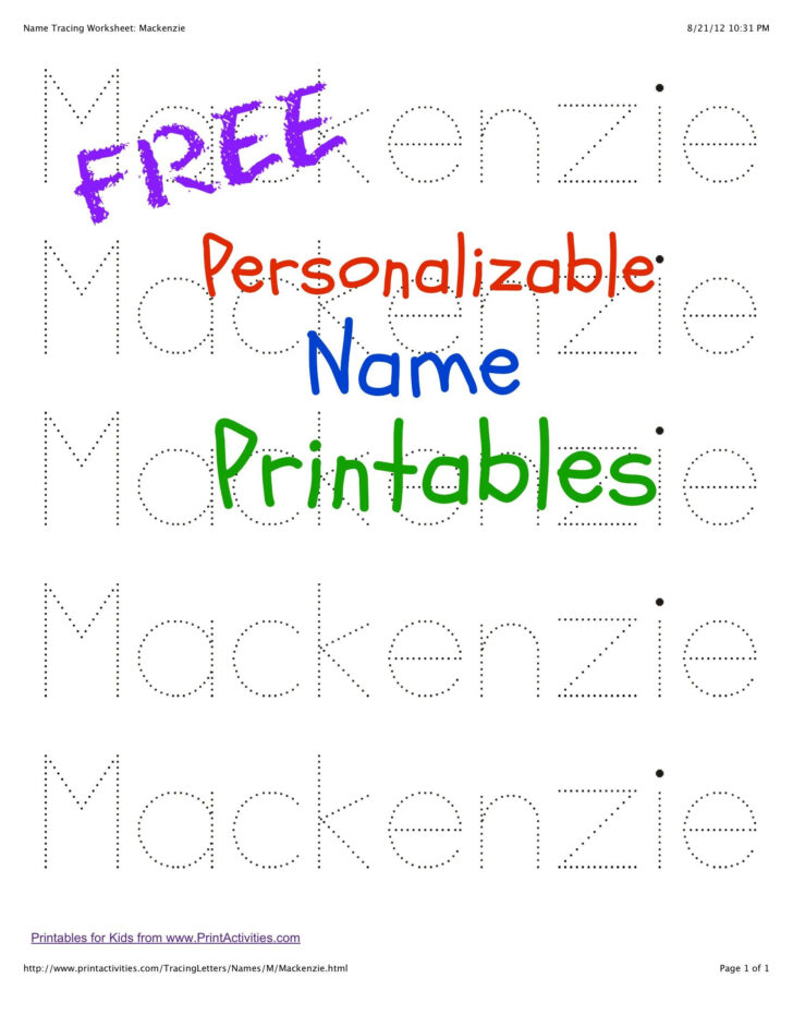 Kids Printable Names For Writing