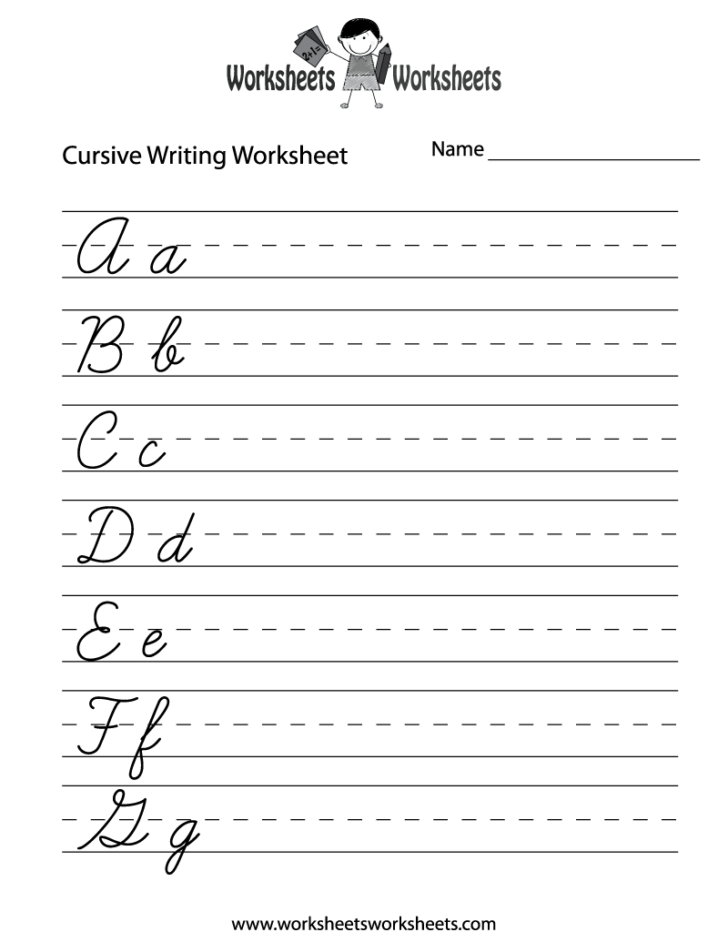 Cursive Writing Free Worksheet Printable