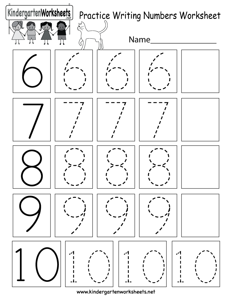 Practice Writing Numbers Worksheet Free Kindergarten Math Worksheet 