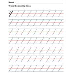 Practice Writing Slanting Or Diagonal Lines Line Tracing Worksheets