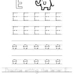Practice Writing The Letter E Worksheet Preschool Crafts