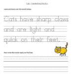 PrimaryLeap Co Uk Cats Handwriting Practice Worksheet Handwriting