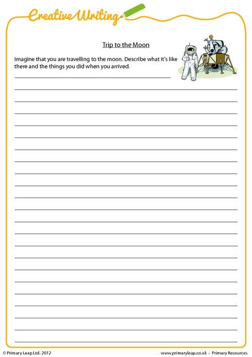 PrimaryLeap co uk Creative Writing Trip To The Moon Worksheet 