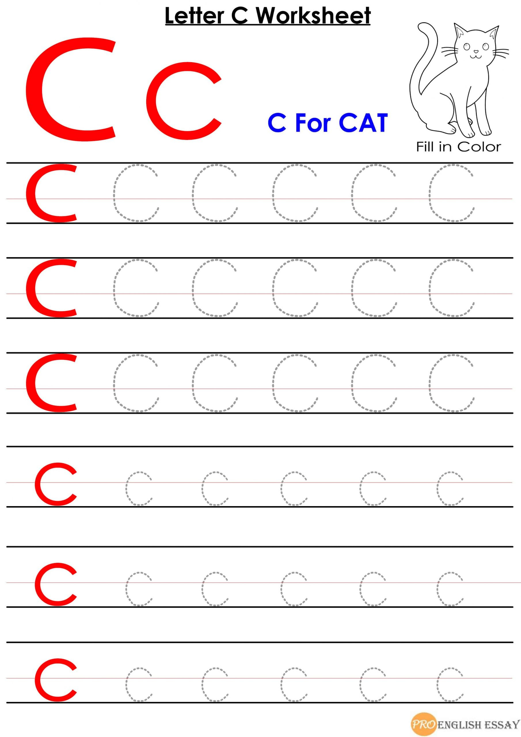Printable Letter C Worksheet For Pre School Students Free Download