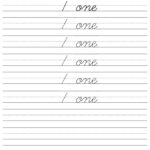 Printable Number One Cursive Handwriting Tracing Worksheet Cursive