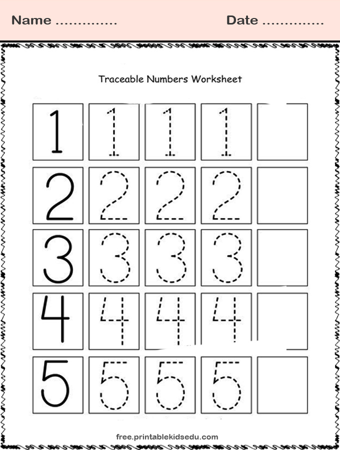 Printable Practice Writing Number For Kindergarten Free 