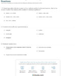 Quiz Worksheet Writing And Balancing Chemical Reactions Db Excel