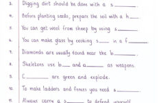 Read And Complete Minecraft PE Reading Comprehension Worksheets