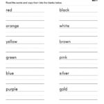 Read And Write Color Words Childrens Educational Workbooks Books And