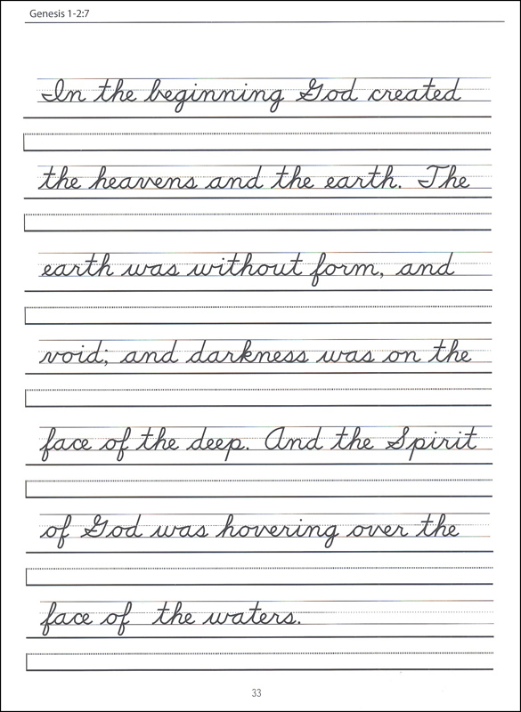 Scripture Character Writing Worksheets D Nealian Beginning Cursive 