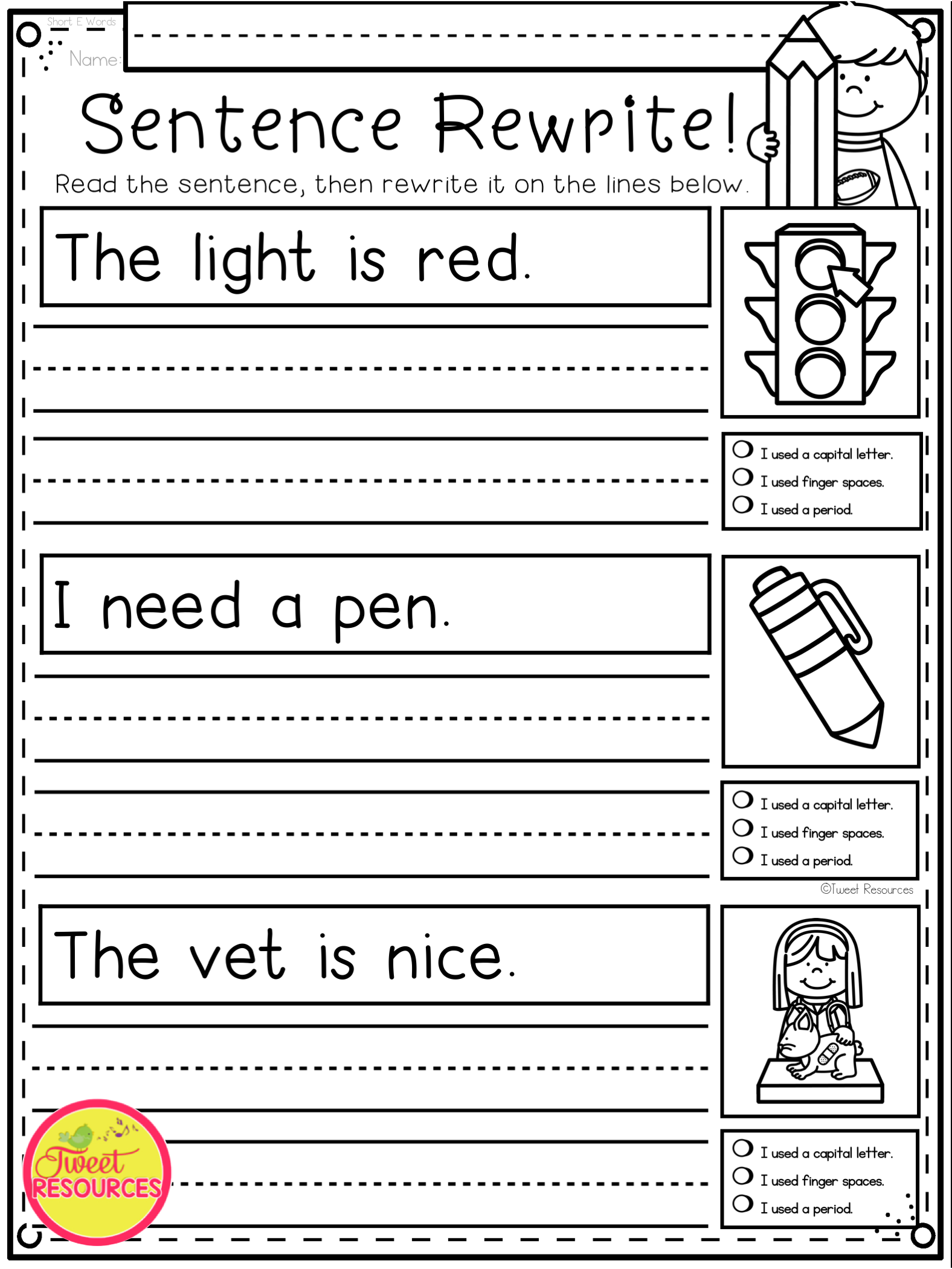 Sentence Structure Worksheets 1st Grade Thekidsworksheet