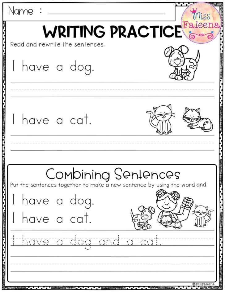 Free Sentence Writing Worksheets