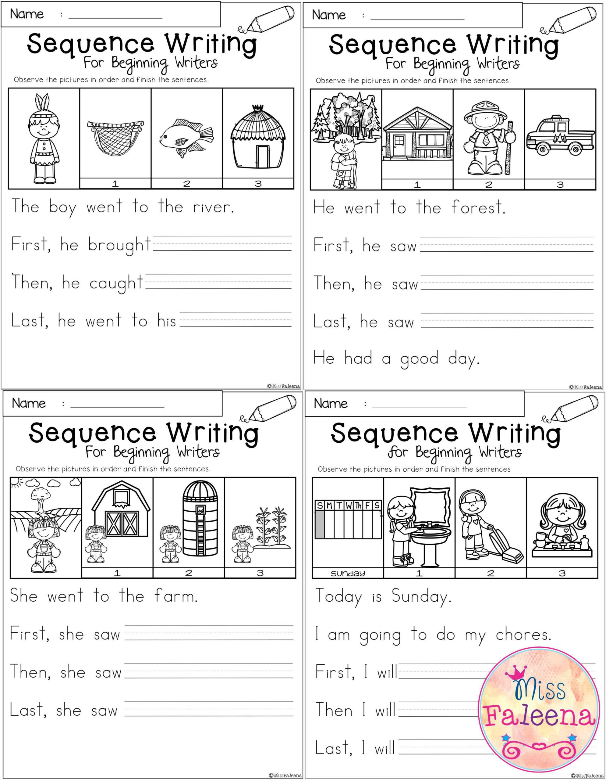 September Sequence Writing For Beginning Writers Sequence Writing 