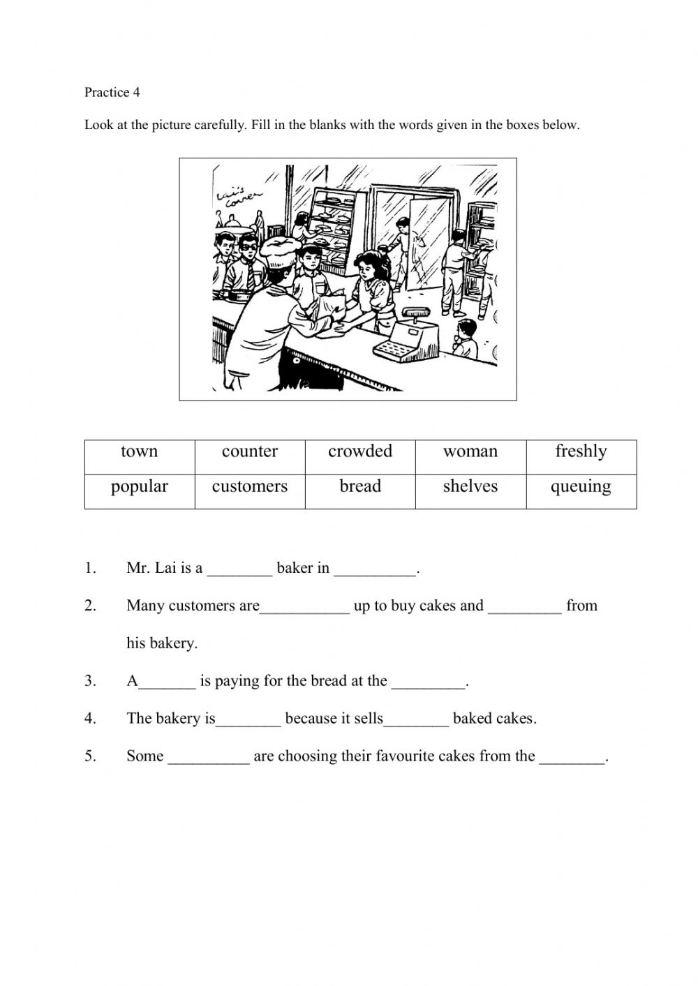 Set 4 Writing Fill In The Blanks Worksheet