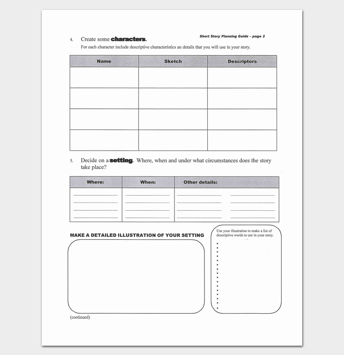 Short Story Outline Template 7 Worksheets For Word PDF Format