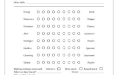 Skills And Combat Character Reference Sheet Character Reference Sheet