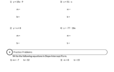 Slope Intercept Form Worksheet Mathcation