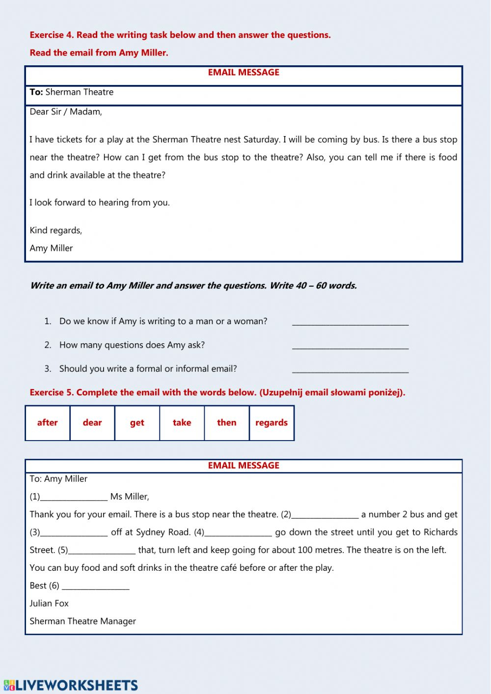 Teen Explorer 7 A Formal Email Writing 2 Worksheet