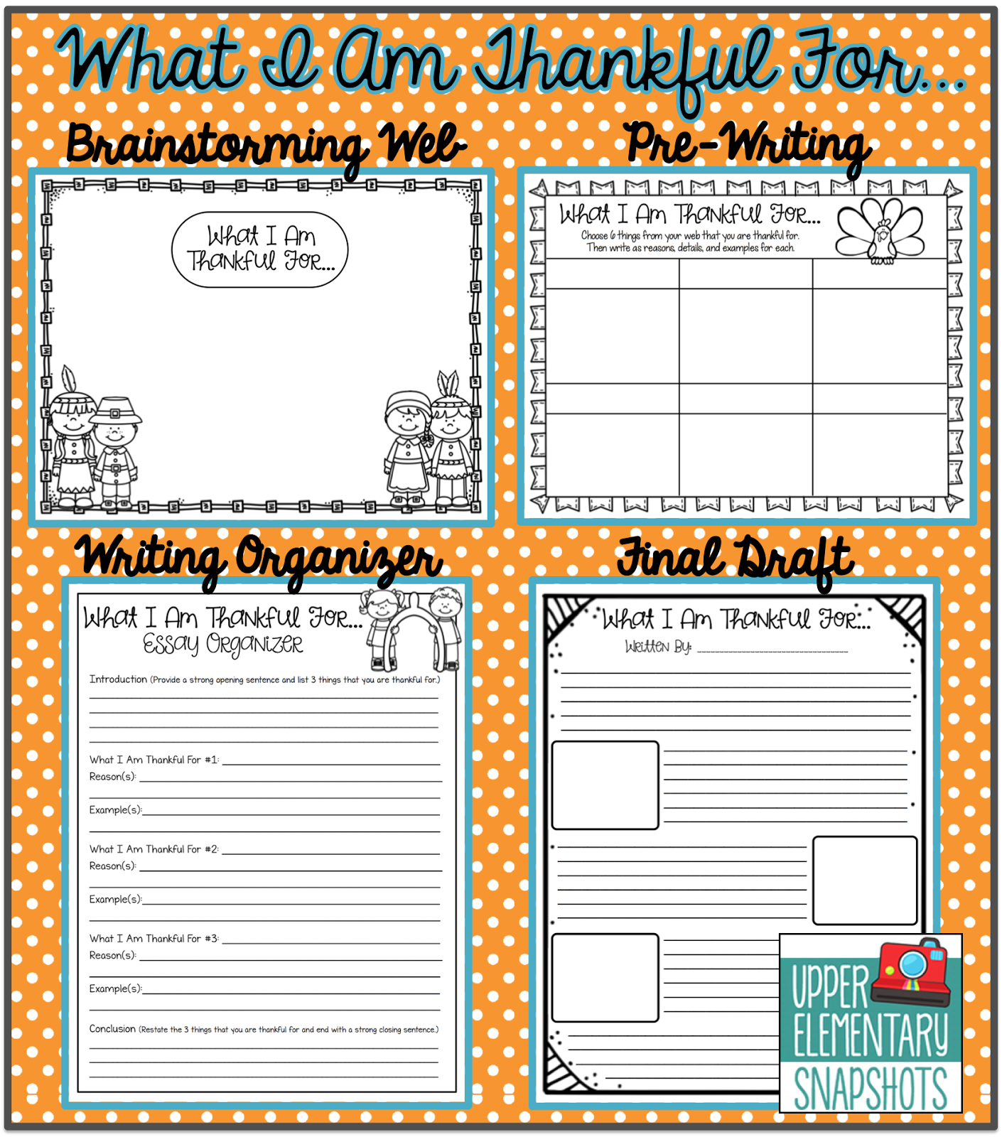 Thanksgiving Writing What I Am Thankful For PLUS FREEBIE 