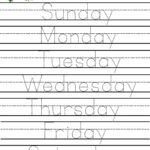 The Very Hungry Caterpillar Days Of The Week Writing Sheet Preschool
