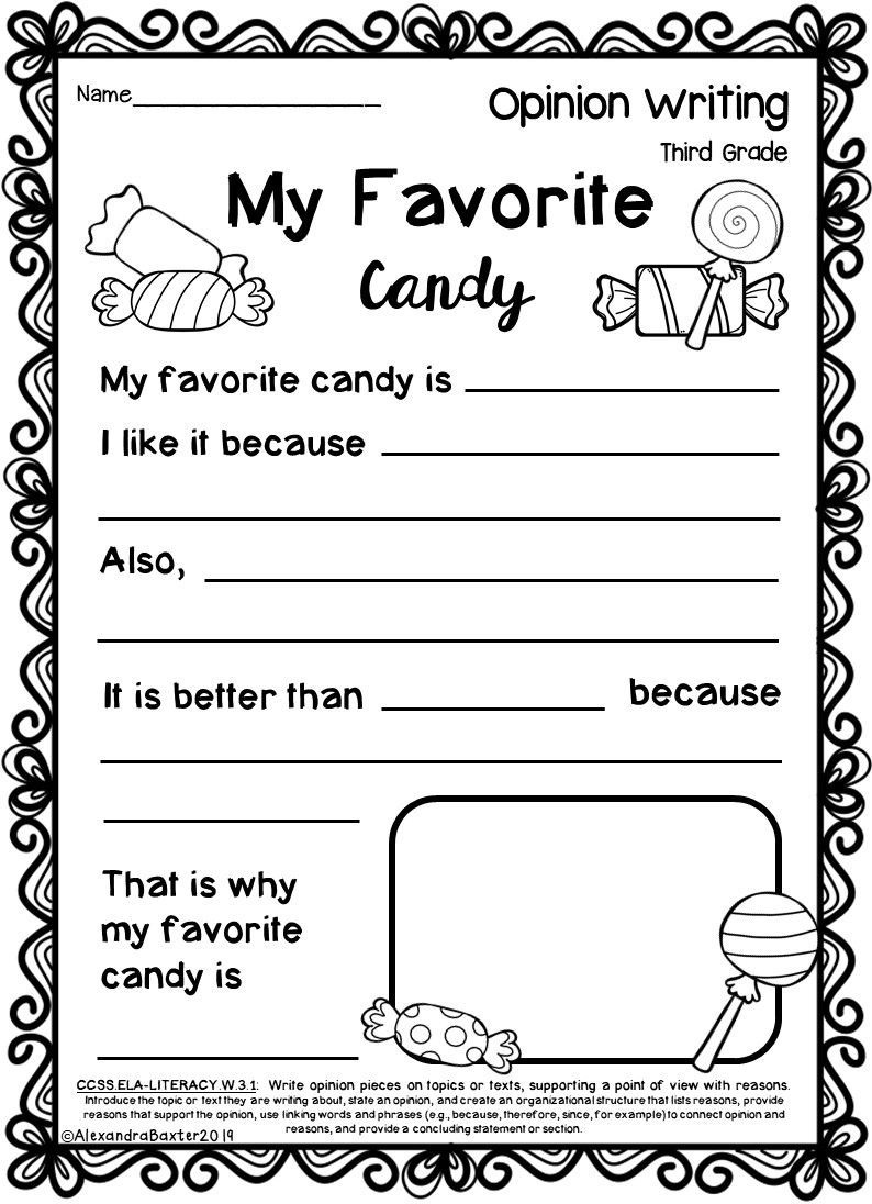 Third Grade Opinion Writing Prompts worksheets Classroom Opinion 