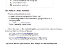 Topic Sentences Worksheet
