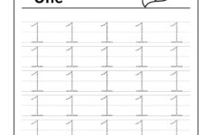Trace Number 1 Worksheet For FREE For Kids