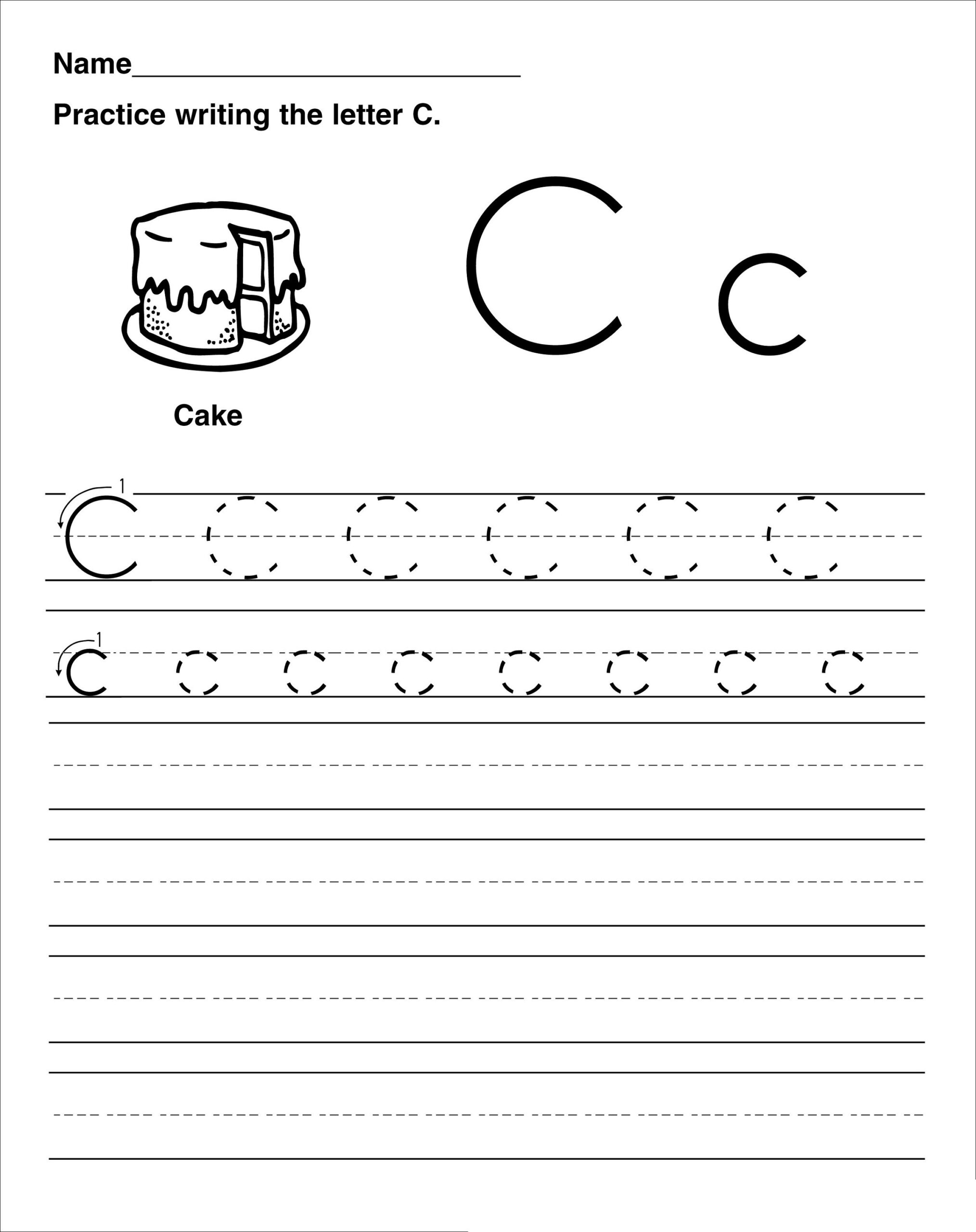 Trace The Letter C Worksheets Activity Shelter