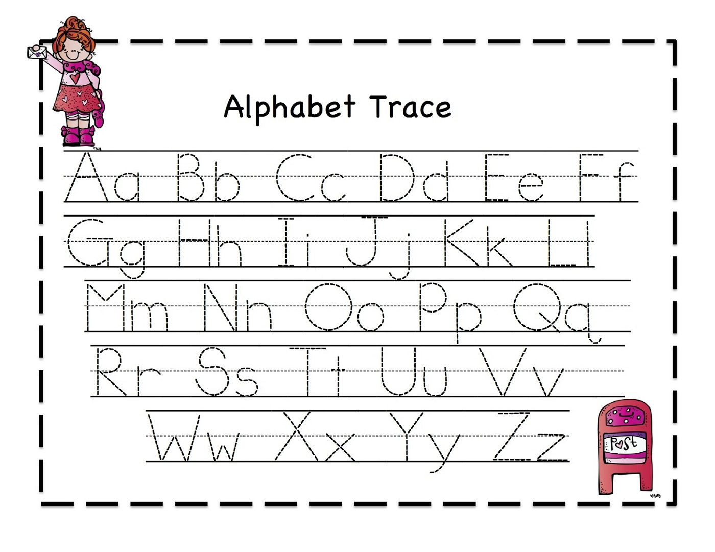 Traceable Alphabet Worksheets Activity Shelter