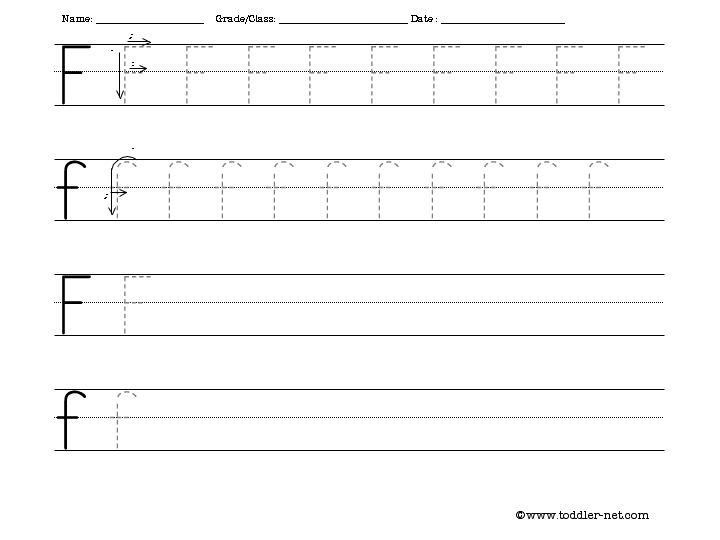 Tracing And Writing Letter F Worksheet