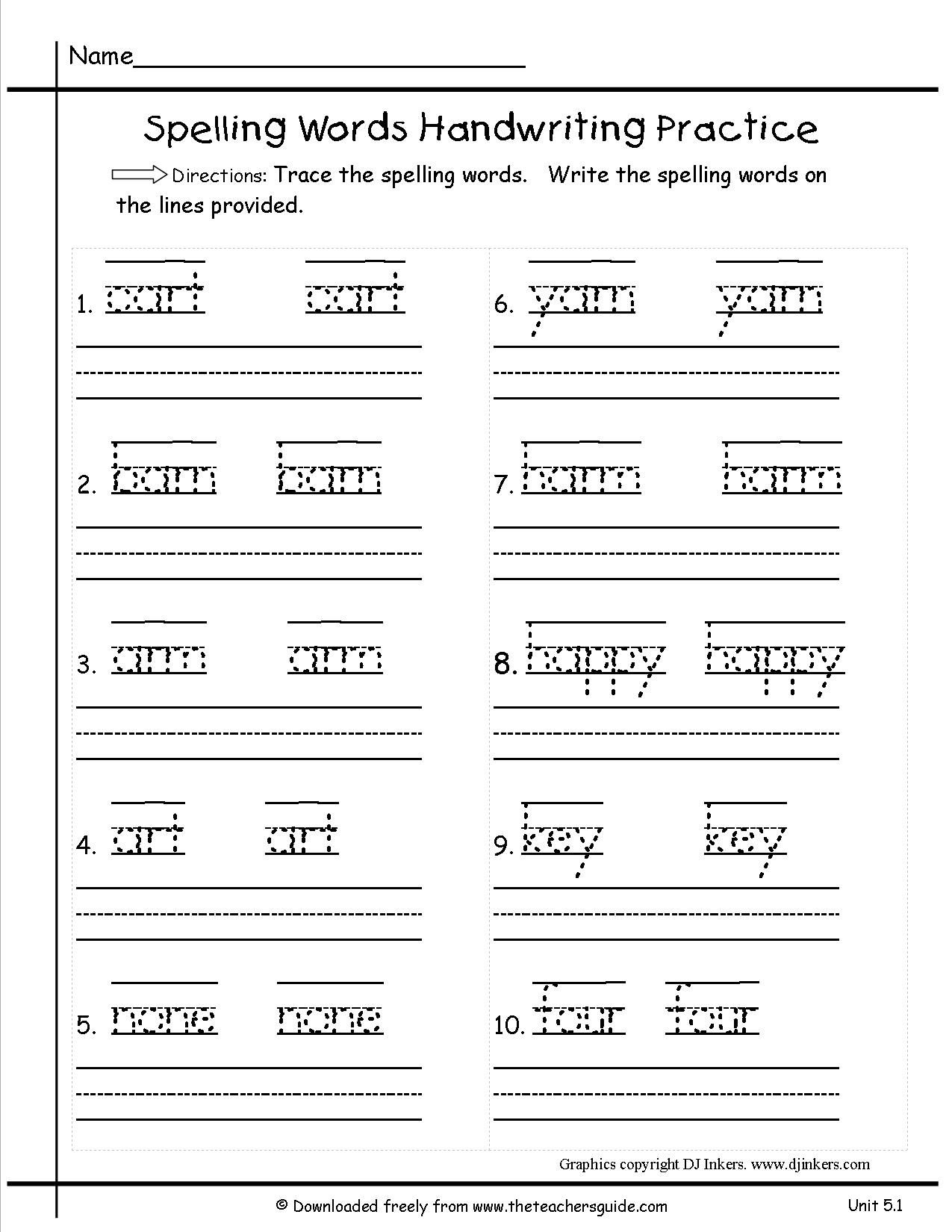 Tracing Words Worksheets 1st Grade AlphabetWorksheetsFree